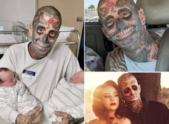 P2. Dad with over 240 tattoos was called a ‘monster’ and ‘bad dad’ because of his look – but wait till you see how he looked before